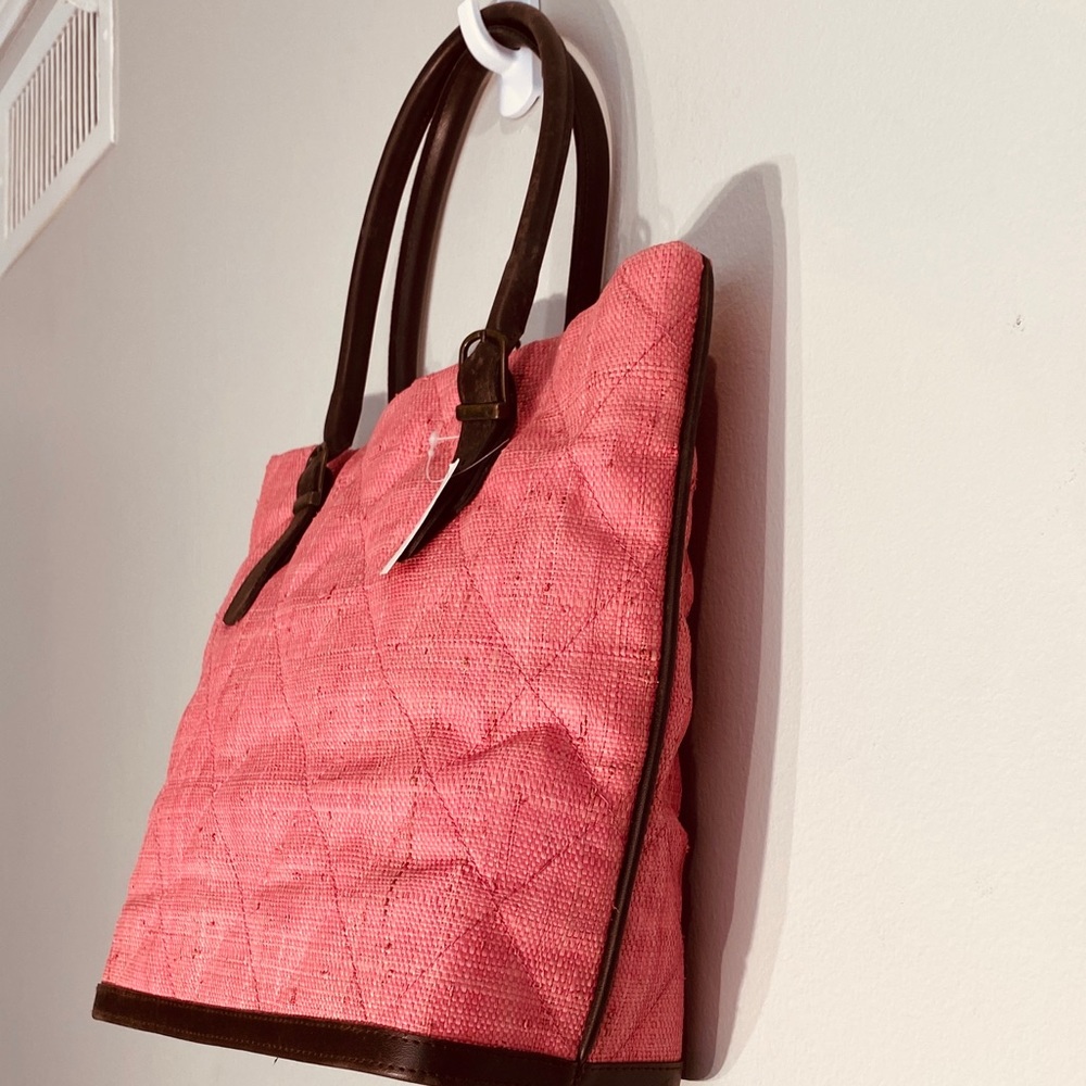 Gorgeous Straw & Leather Peach Bag**$395 - Picture 3 of 6